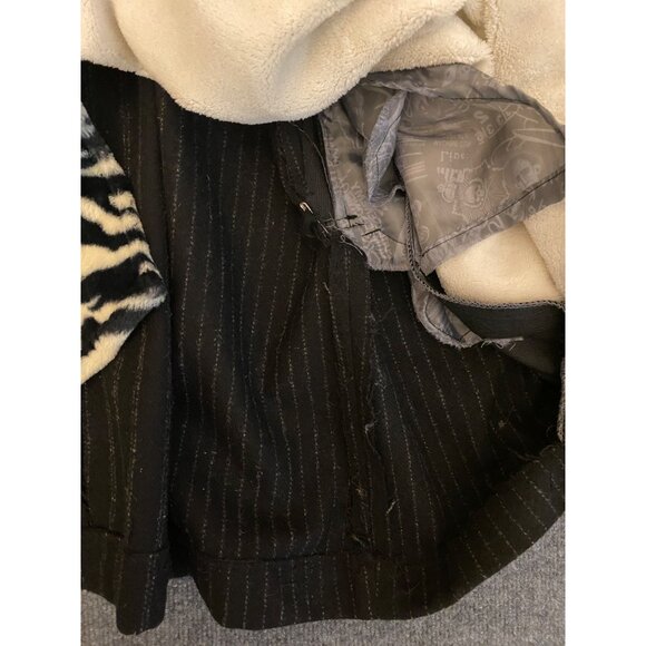 Marc Ecko Double Breasted Chalk Striped Wool Overcoat 40L Heavy Fleece-Lining - Picture 15 of 16